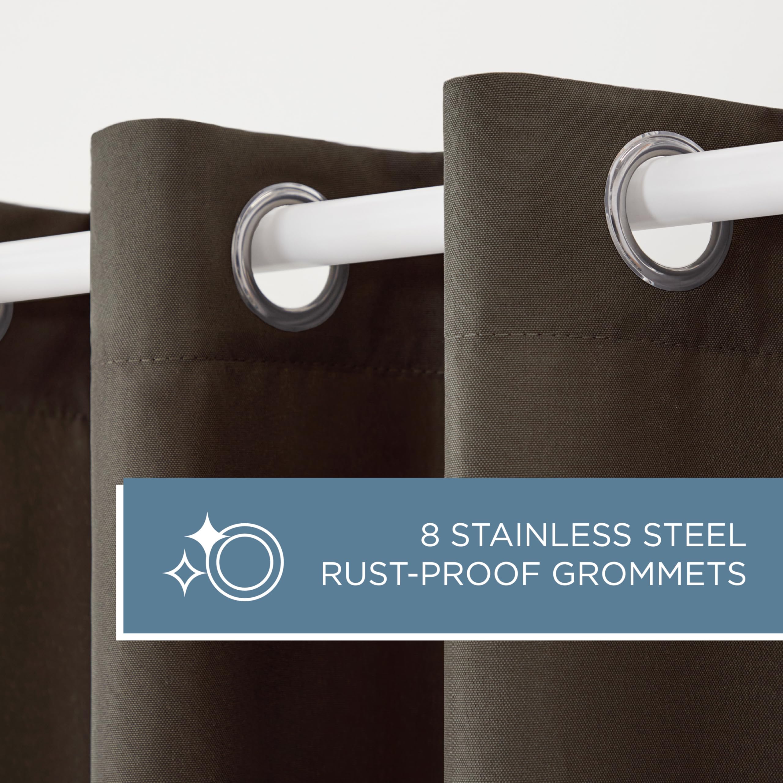 Grommet-top panel close-up showing 8-ring arrangement on Exclusive Home Cabana