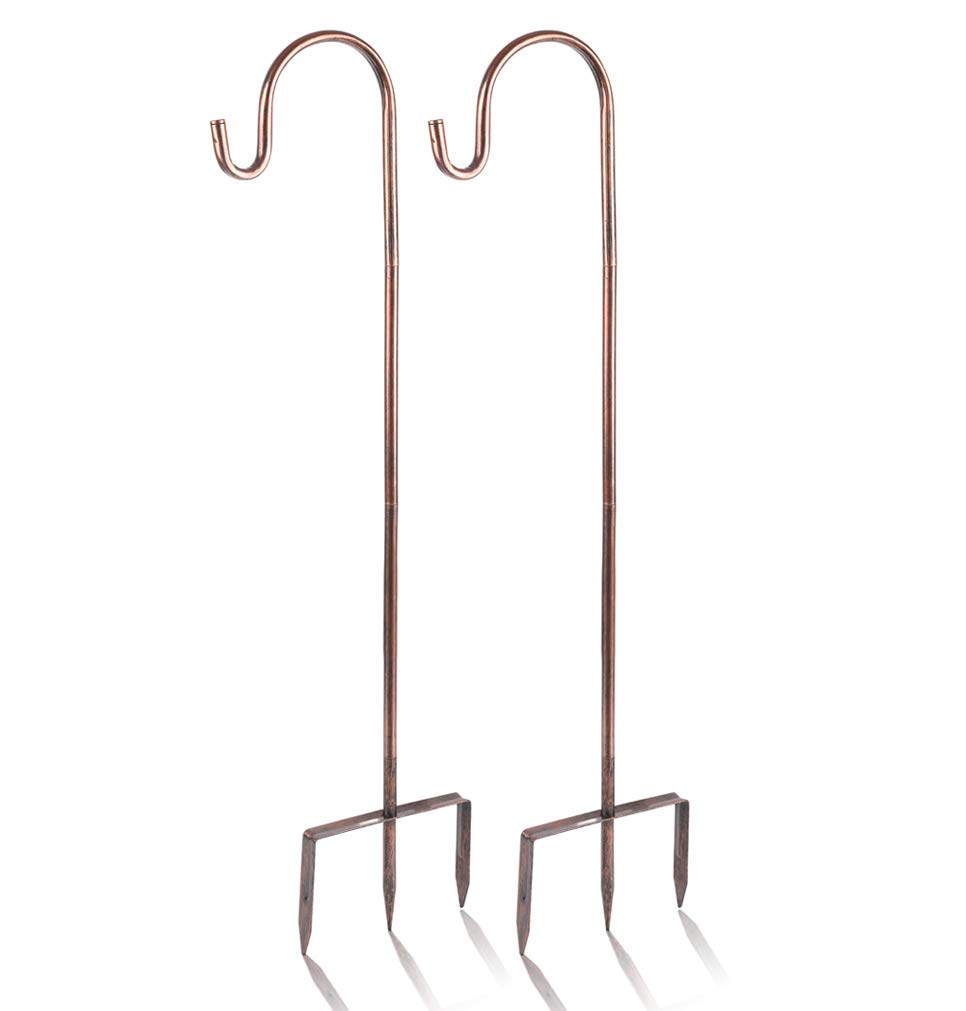EXCMARK bronze 31 inch shepherd hook ready for hanging lights or planters.