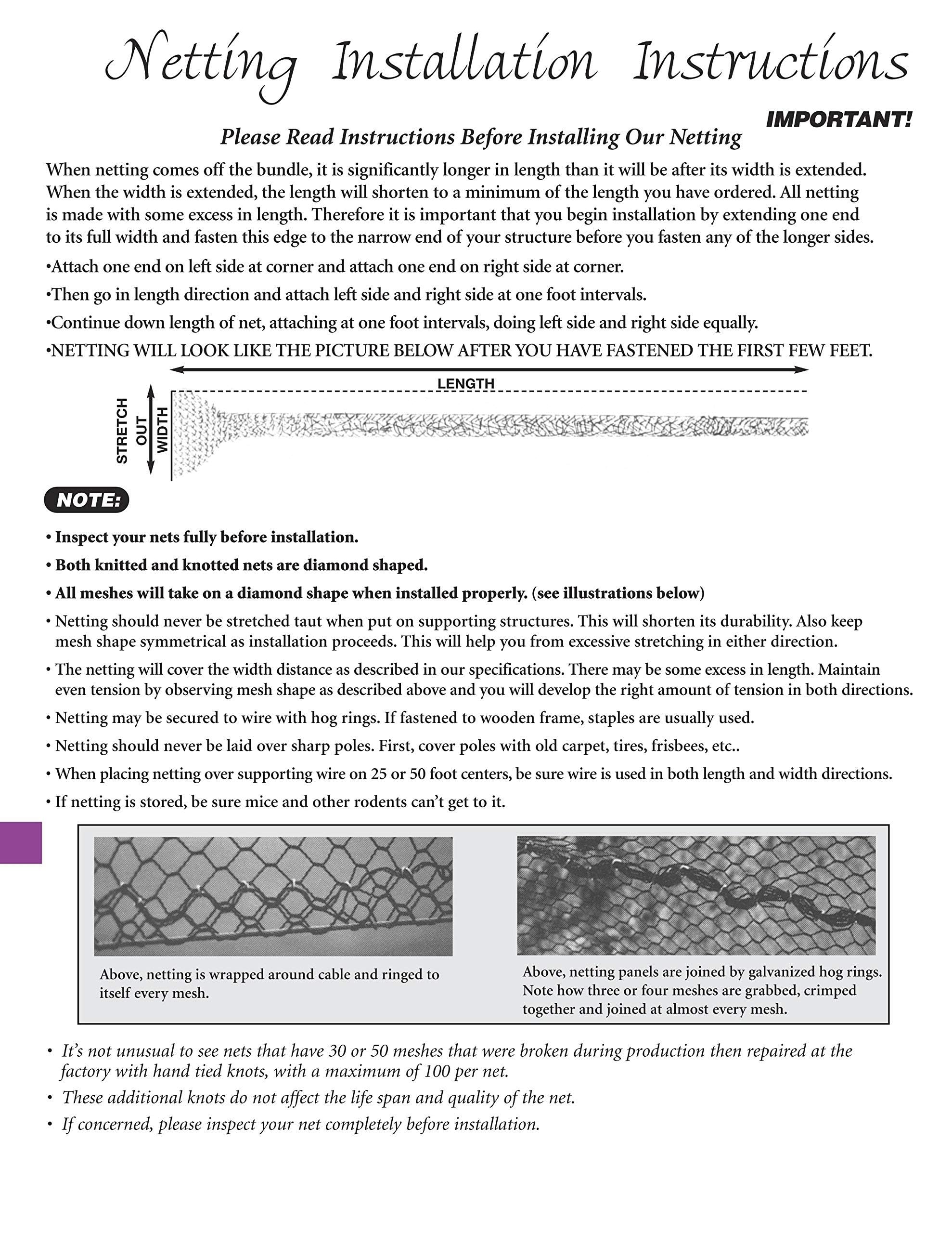 Excursions Aviary Netting provides 2-inch mesh for durable coop coverage.