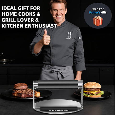 Execent Smash Burger Press gift-ready packaging, ideal for grill lovers