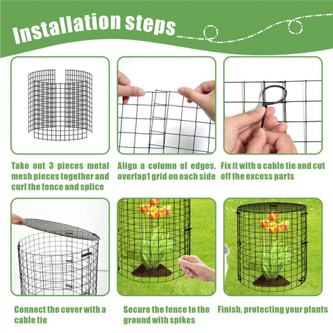 EXJEXJ nylon ties fasten the cage around plants.