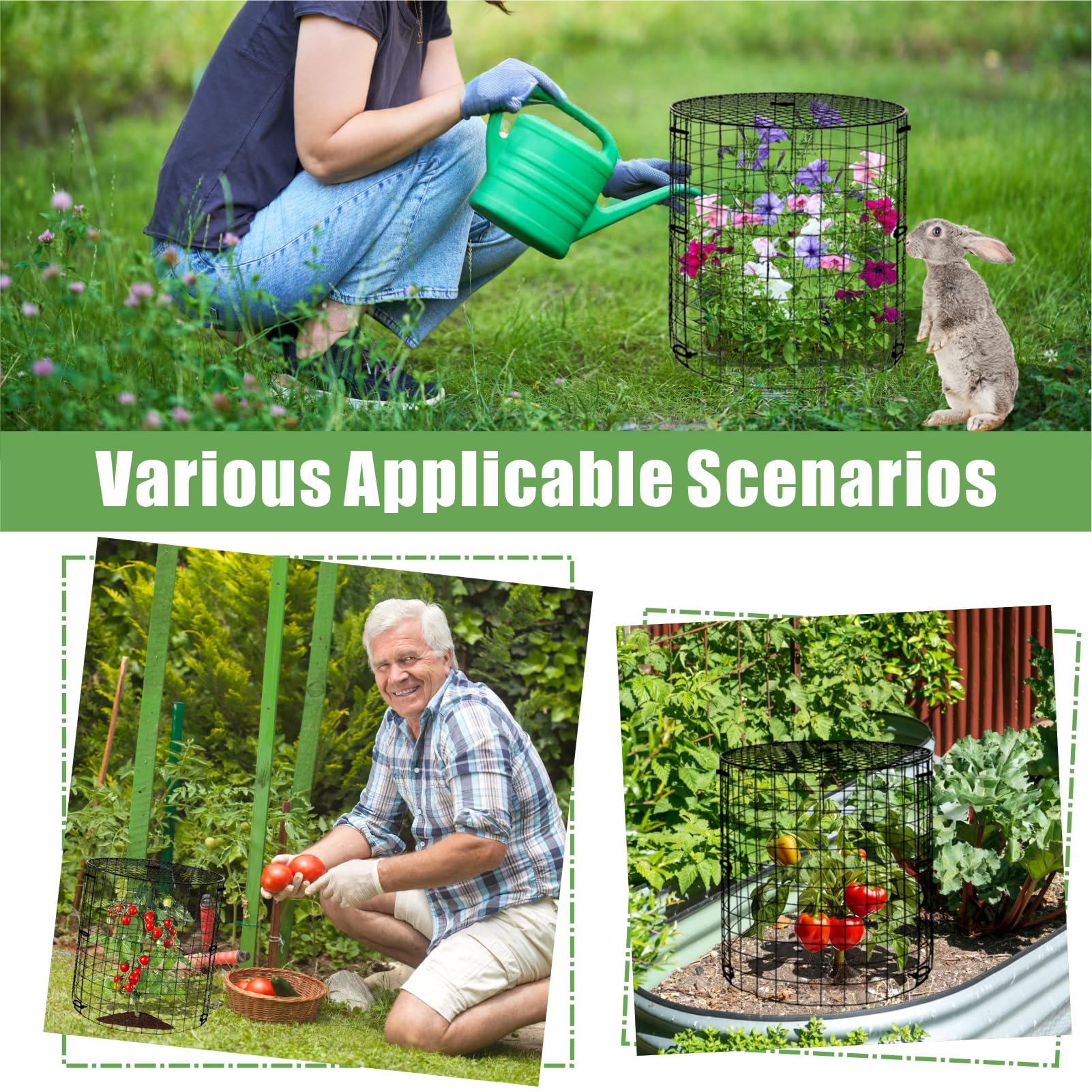 EXJEXJ animal-proof garden cage keeps rabbits and birds at bay.