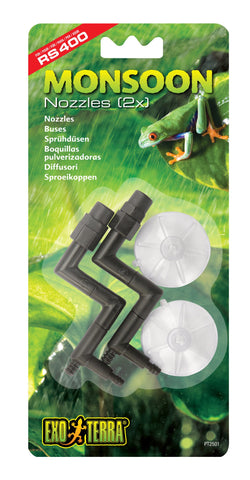 Exo Terra nozzle replacement for Monsoon RS400, front view, restores precise rainfall spray.
