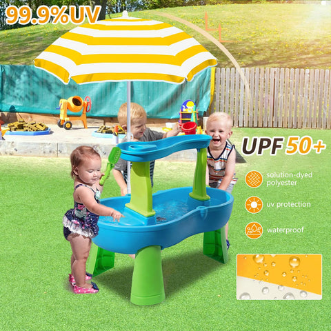 Exokugo multi-use design fits water tables, sandboxes, and pools.