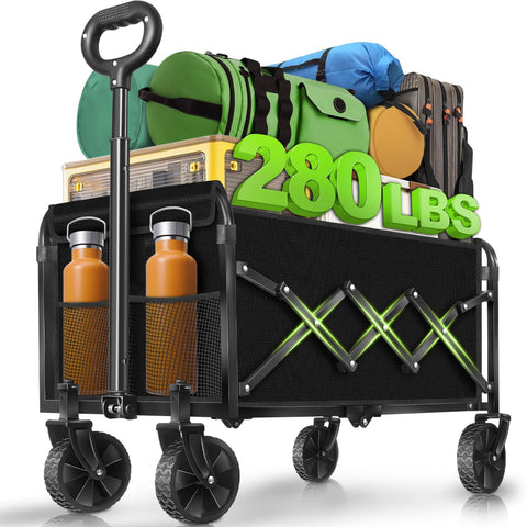 Exovyn foldable wagon frame shows heavy-duty construction for reliable hauling