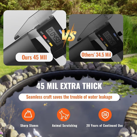 ExploreHorizon durable EPDM pond liner for ponds and water gardens