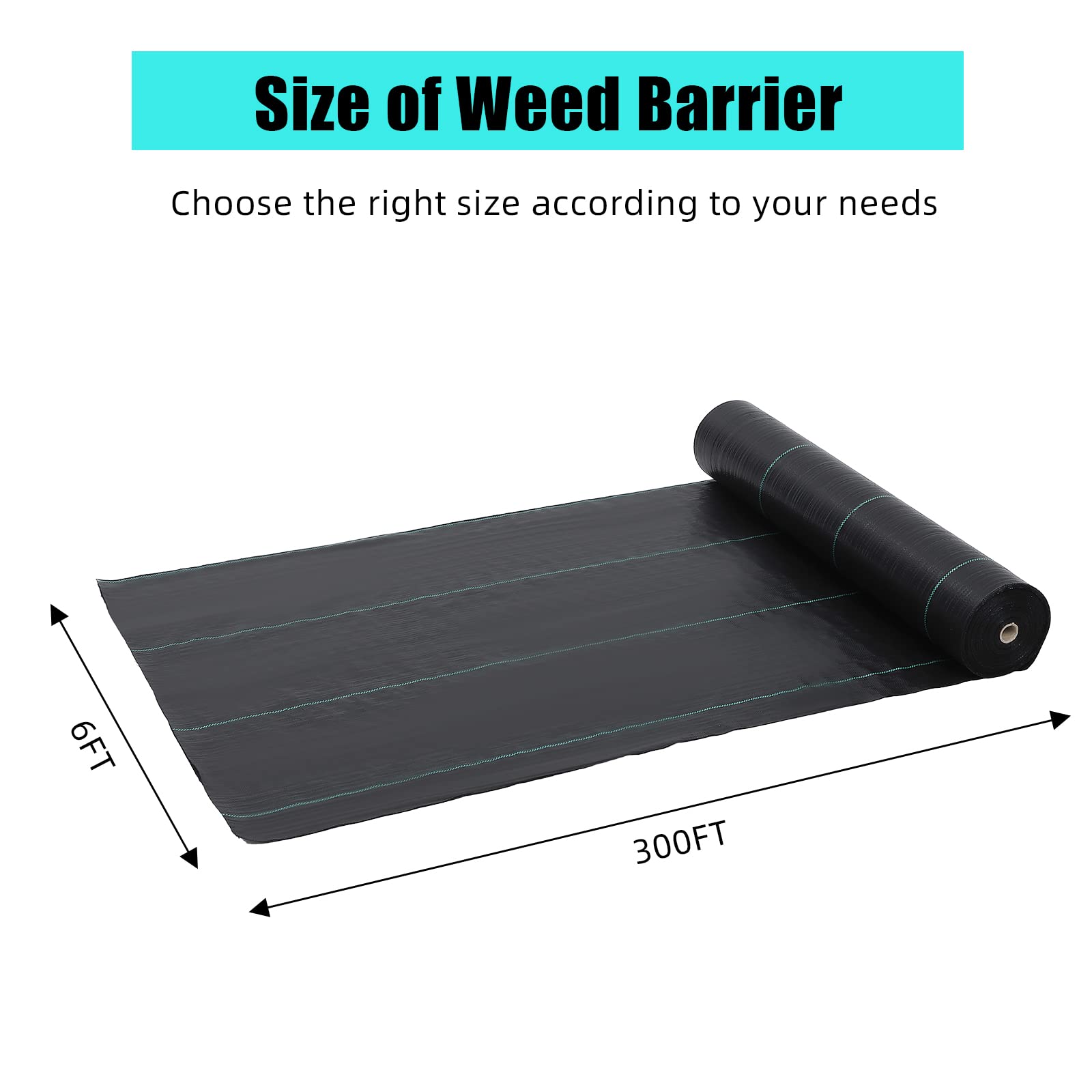 Closeup of ExploreHorizon weed barrier showing durable texture for lasting garden protection