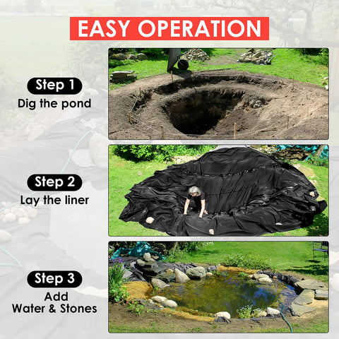 ExploreHorizon pond liner easily cuts to fit curves and contours