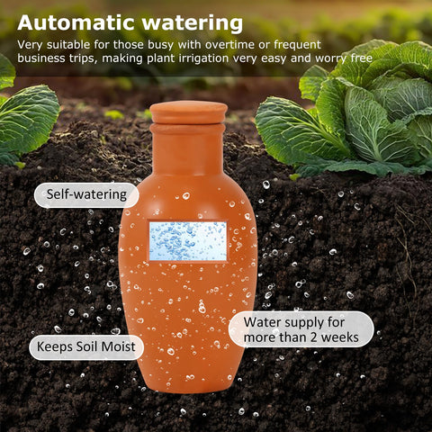 EXQUAILTY Olla pots with lid to reduce evaporation and keep soil clean