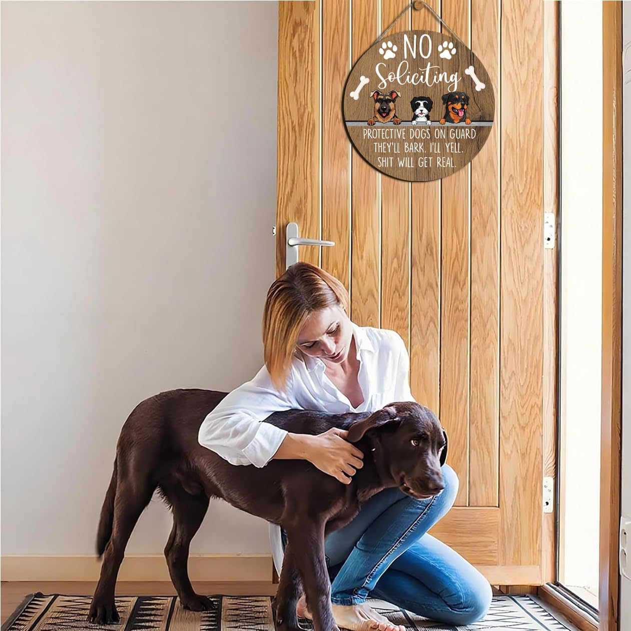 EXQUIDECA dog-owner signal helps deter unwanted solicitors.