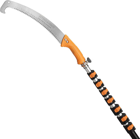 EXTEND-A-REACH 36ft-pole-saw enables high-branch pruning from ground level.