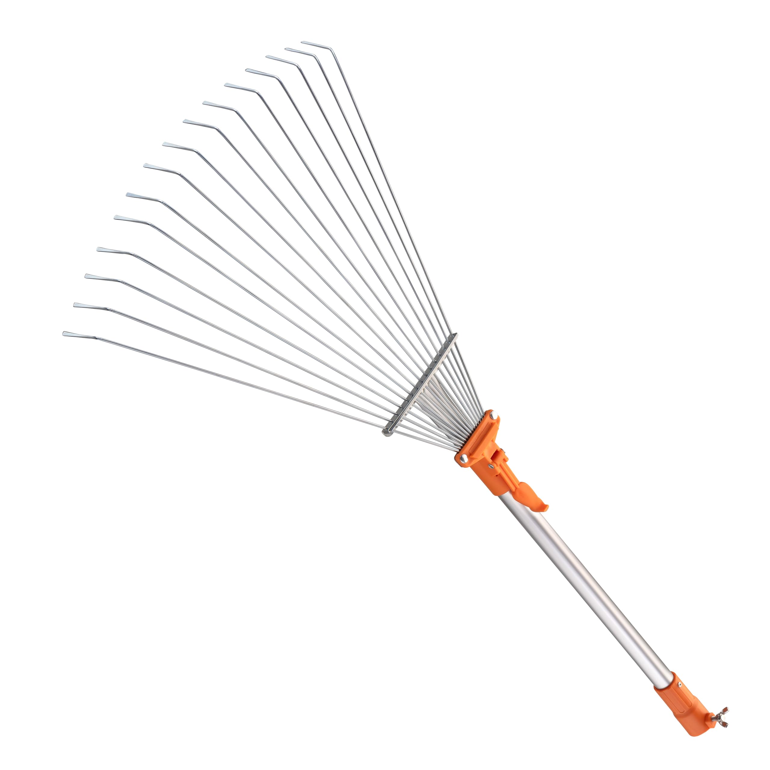 EXTEND-A-REACH roof rake attachment on a roof for quick leaf removal.