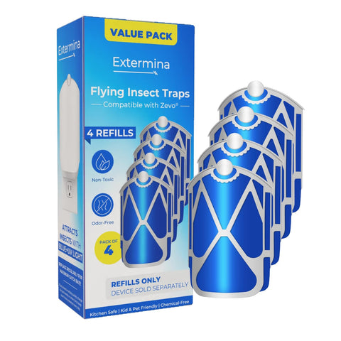 Extermina adhesive refill cartridge for secure insect capture.