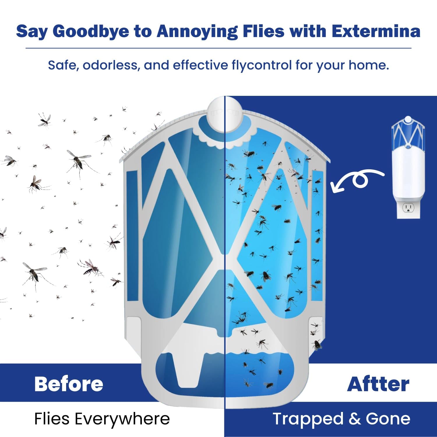 Extermina no-odor, chemical-free refills for clean indoor use.