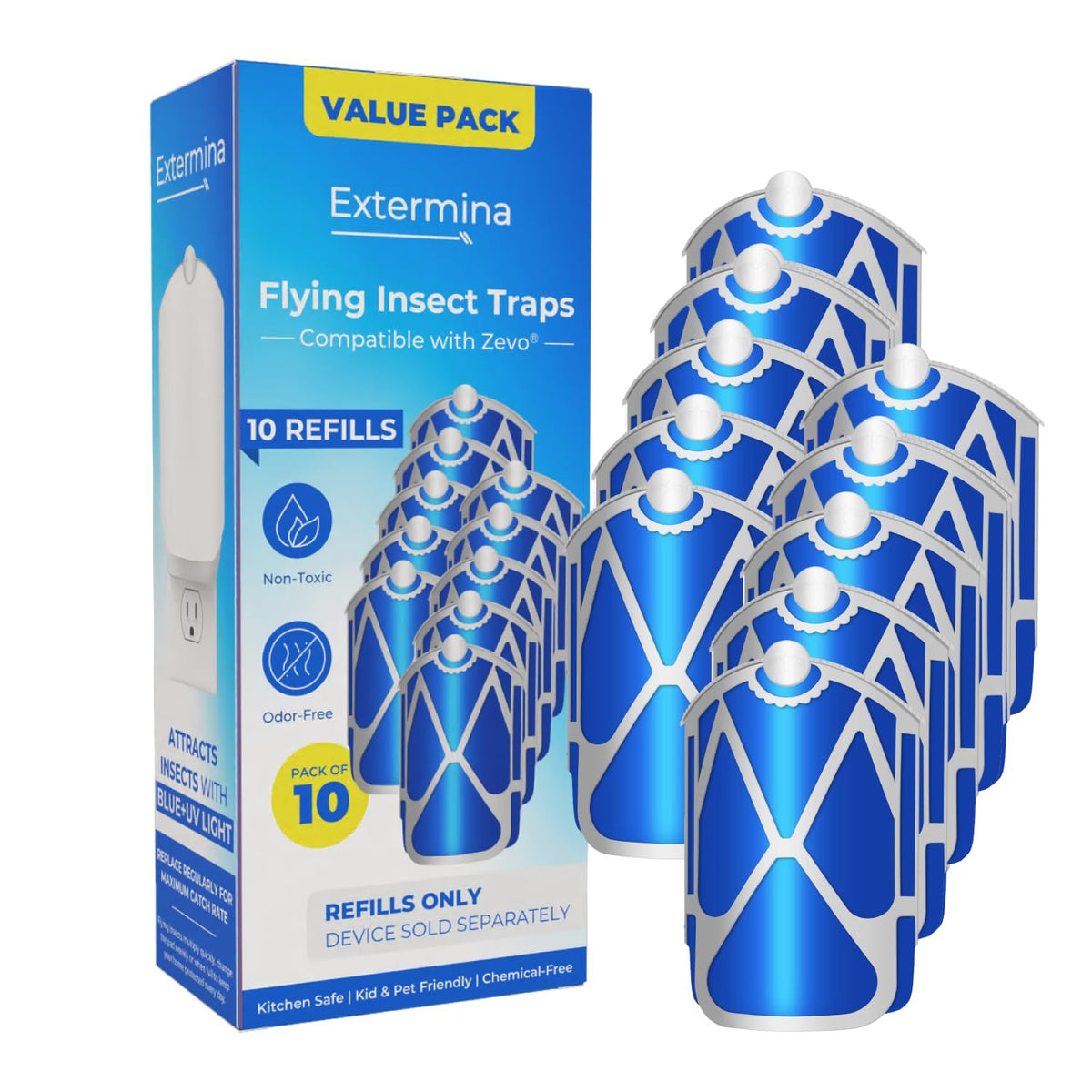 Extermina Zevo M364 refill cartridge—easy install and 40+ day protection for kitchens.