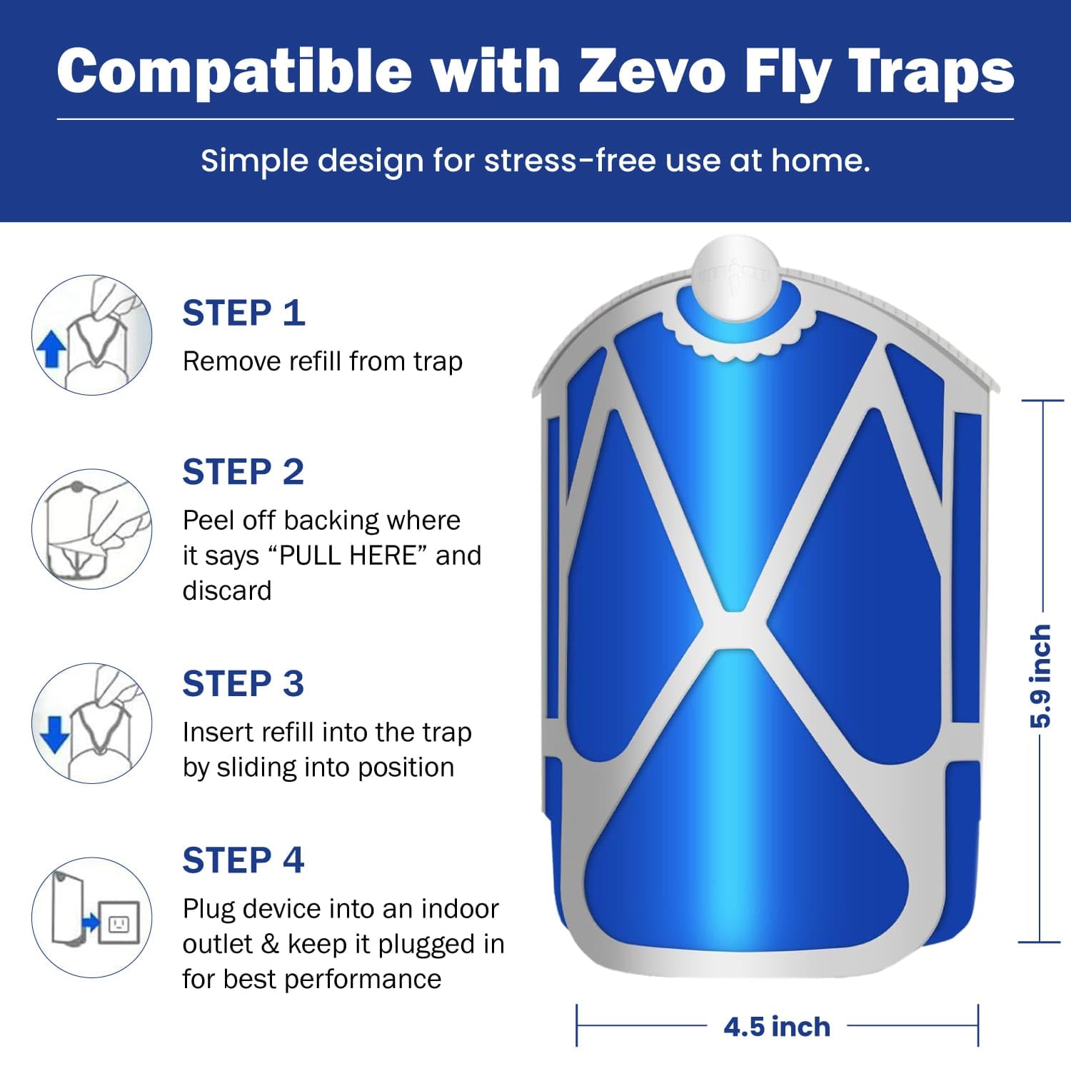 Extermina Zevo M364A refill cartridge showing budget-friendly reuse and strong capture.
