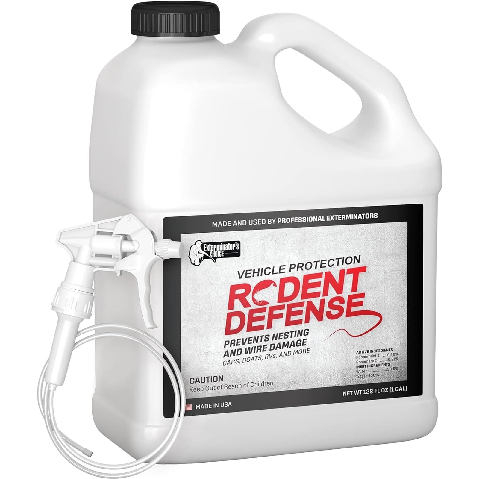 Exterminators Choice gallon spray bottle for mice protection with easy application.