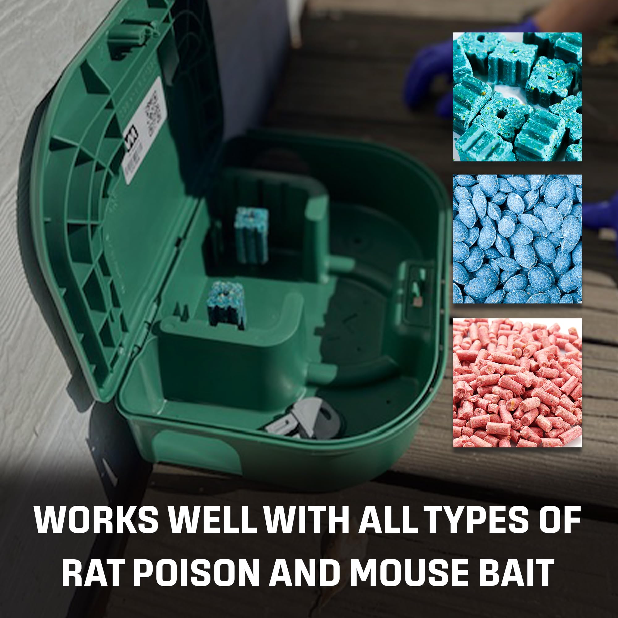 Exterminators Choice heavy-duty mouse bait station holder for high-traffic areas.