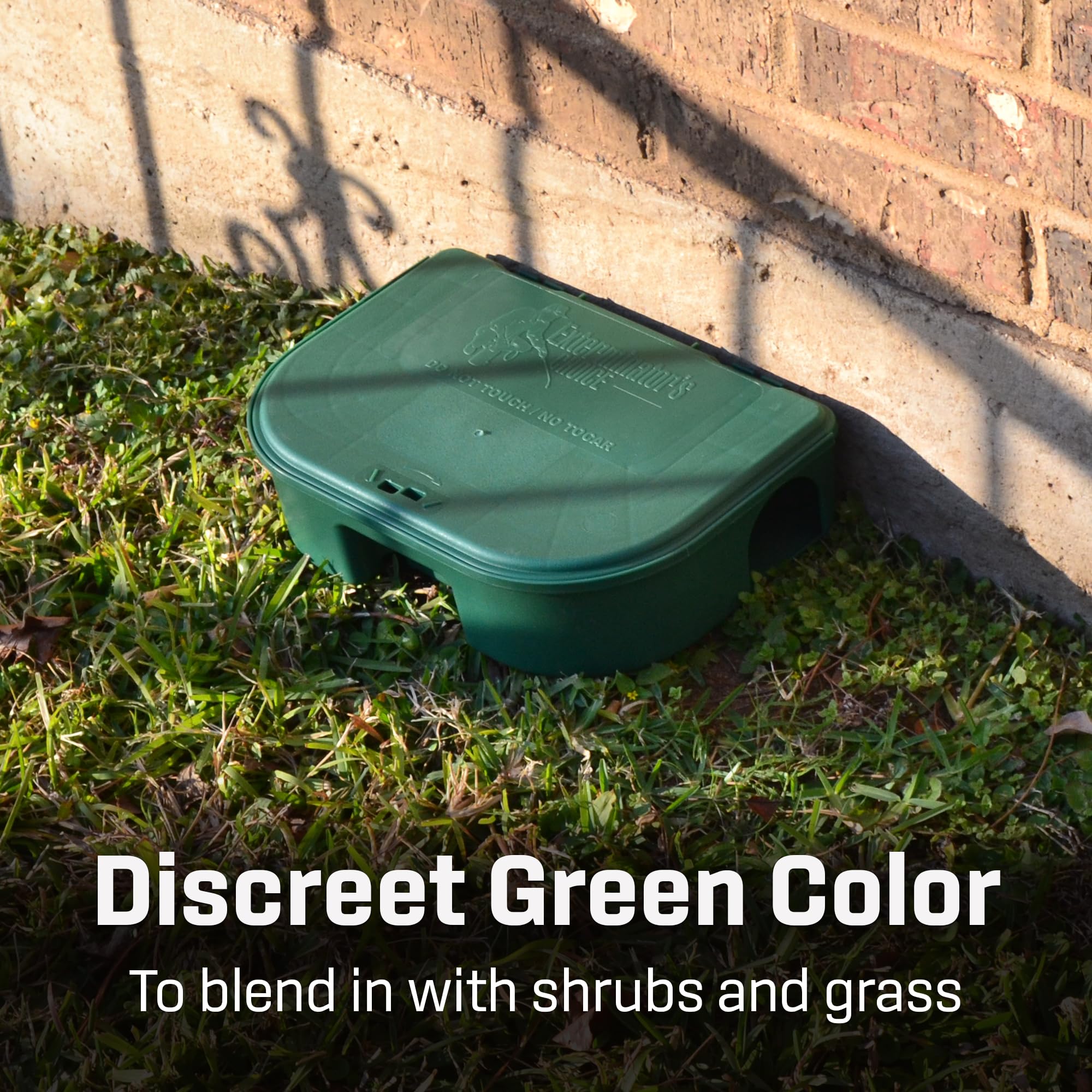 Exterminators Choice bait stations with built-in lock keep children and pets safe.