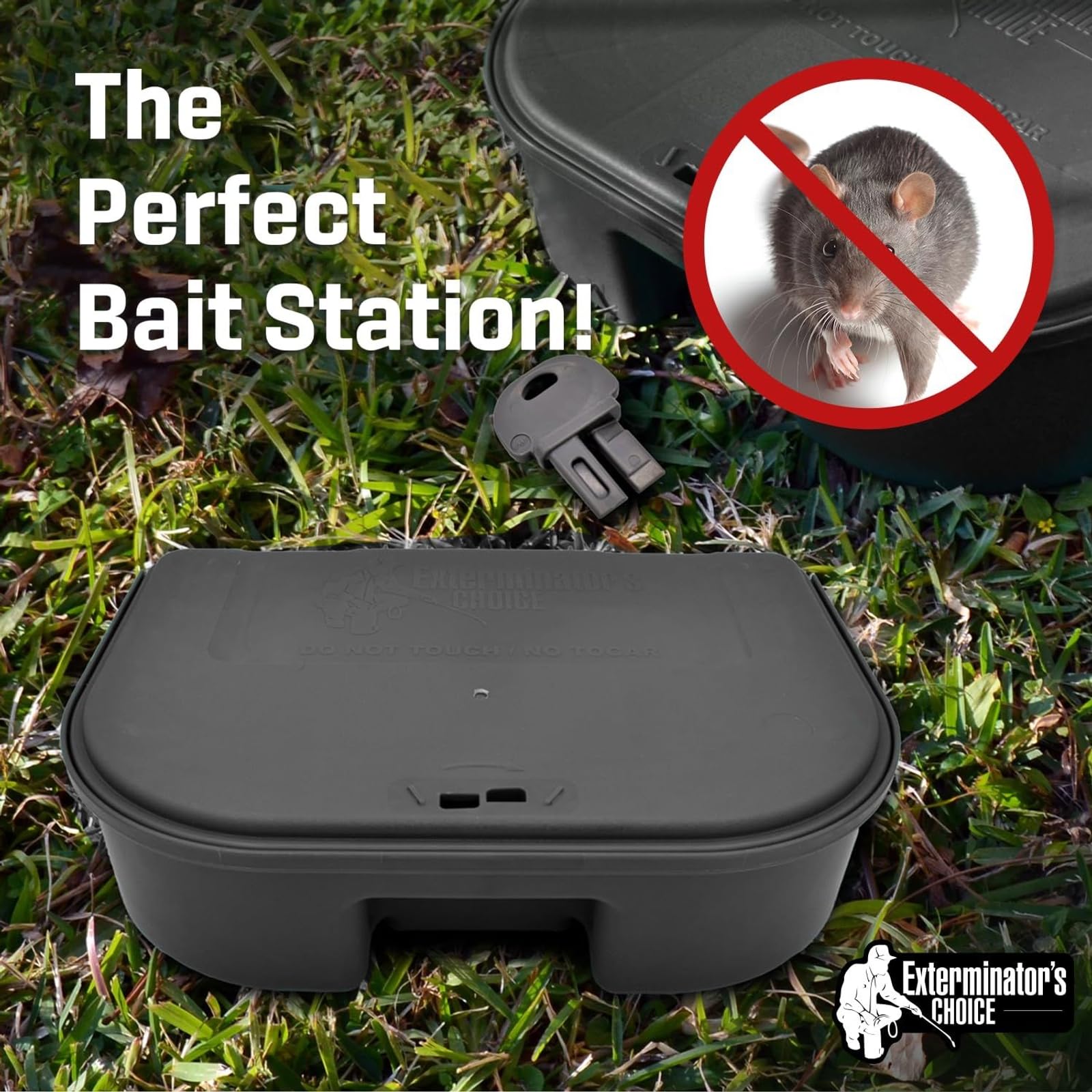 Exterminators Choice mouse bait station indoors for kitchen or garage use.