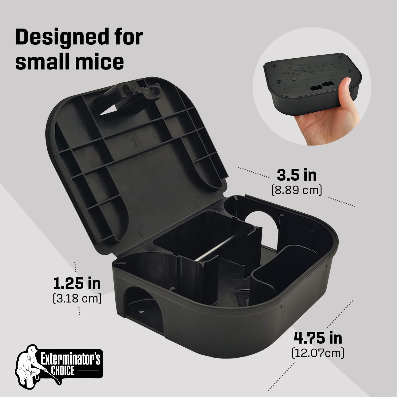 Exterminators Choice mouse bait station for outdoor yard use.