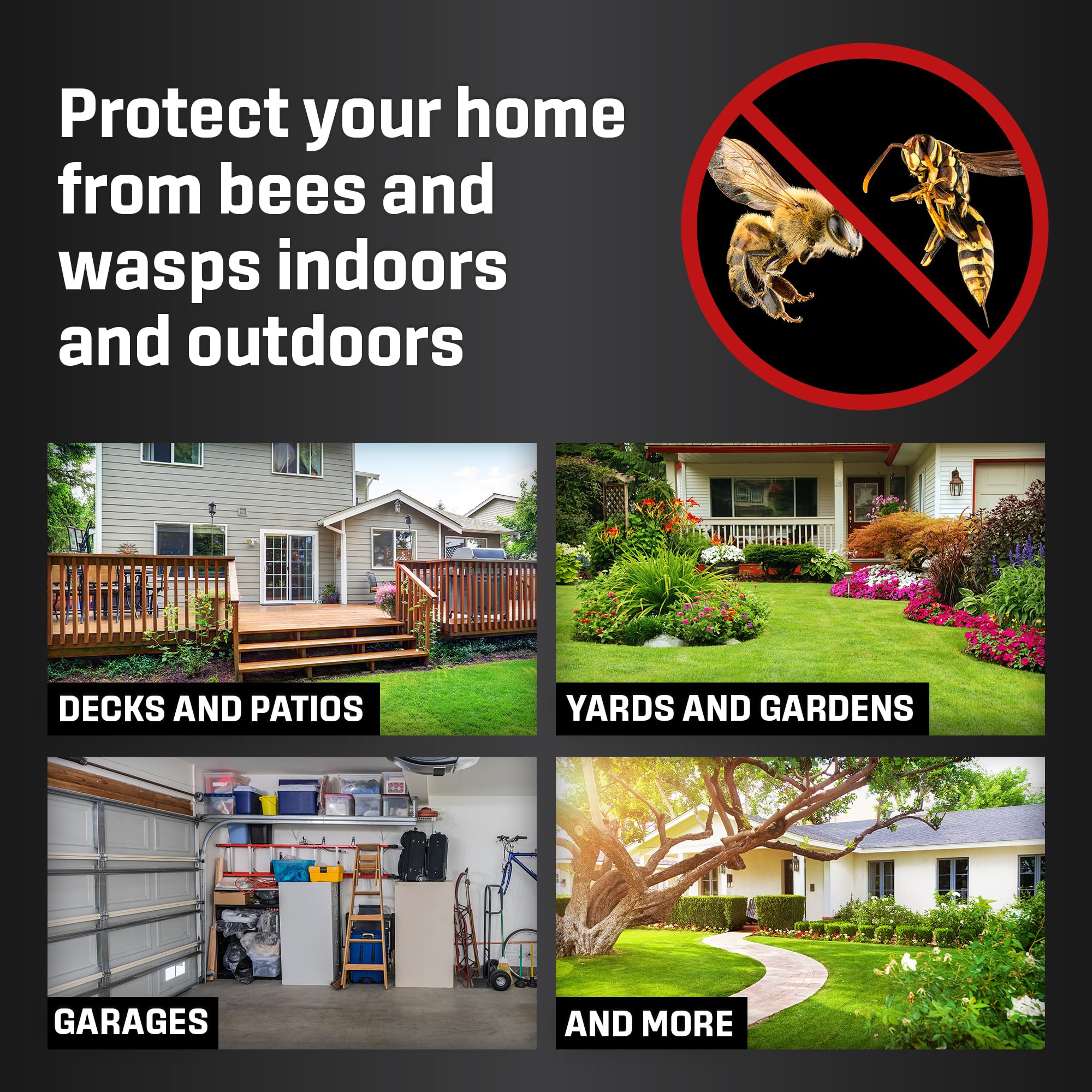 Exterminators Choice yard garden spray protects leisure spaces from intruding bees.