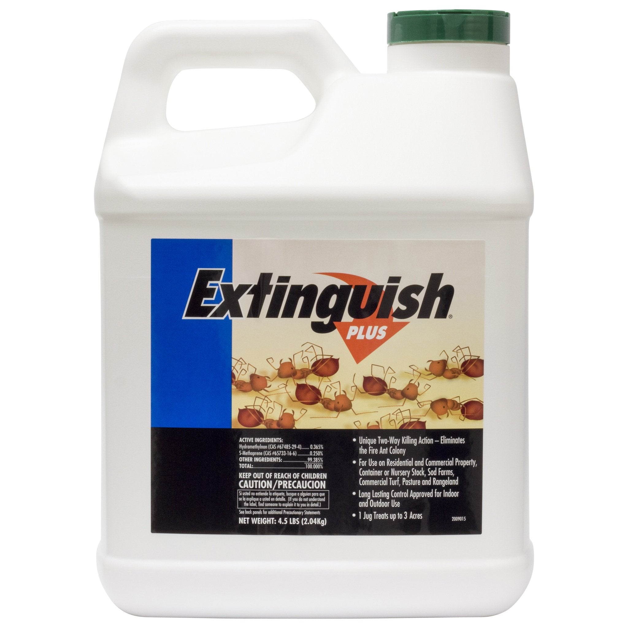 Extinguish Plus Fire Ant Bait granules for residential use to control mounds and prevent colony growth.