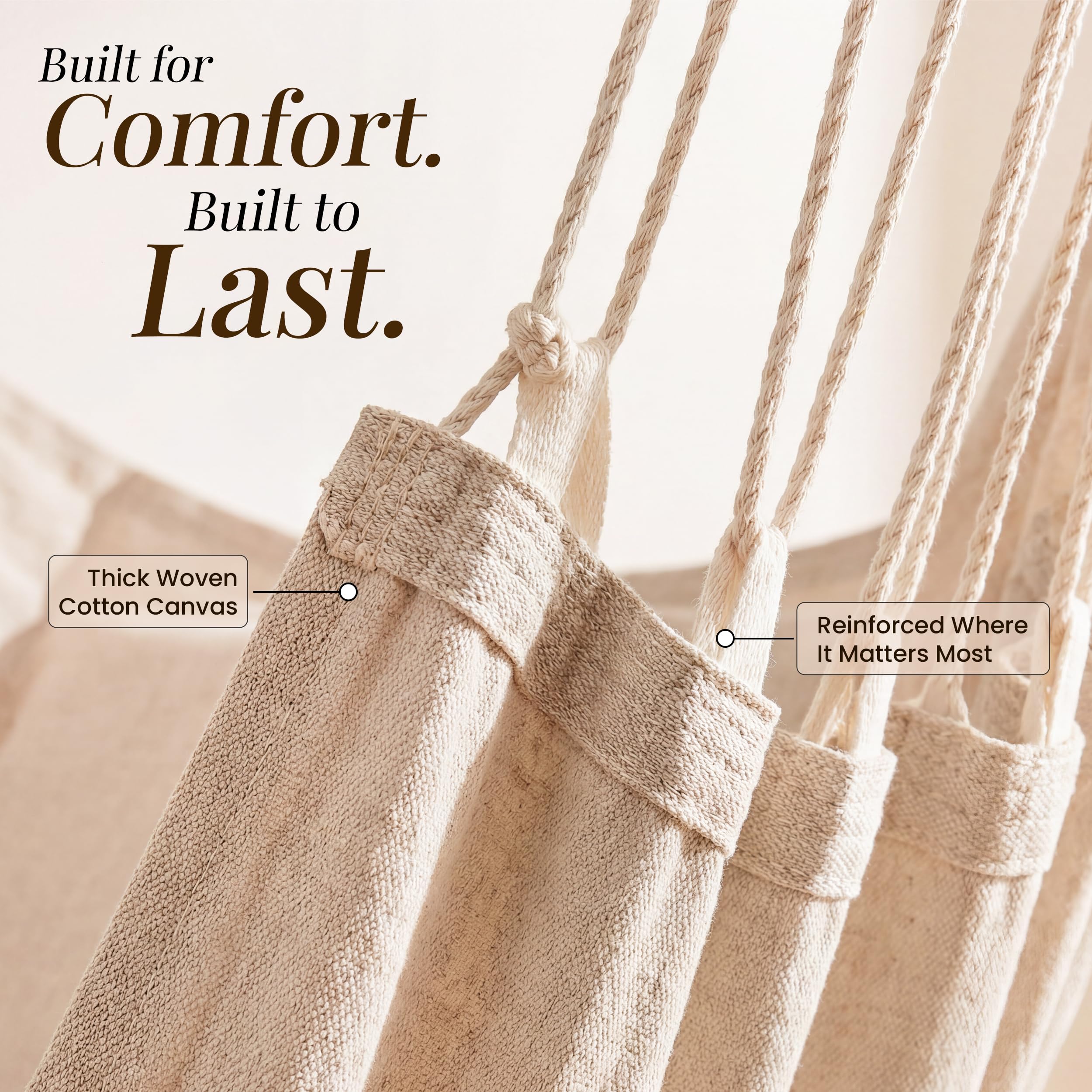 EXTIRIO hammock chair with built-in footrest for leg relaxation