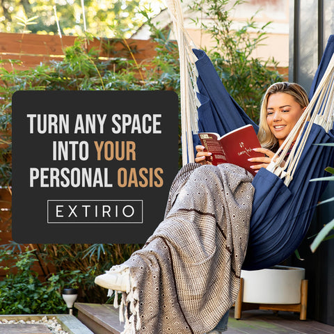 EXTIRIO Lightweight Hanging Chair easy to move between rooms