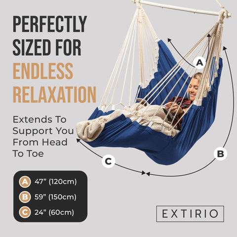 EXTIRIO Hammock Chair footrest close-up showing built in comfort