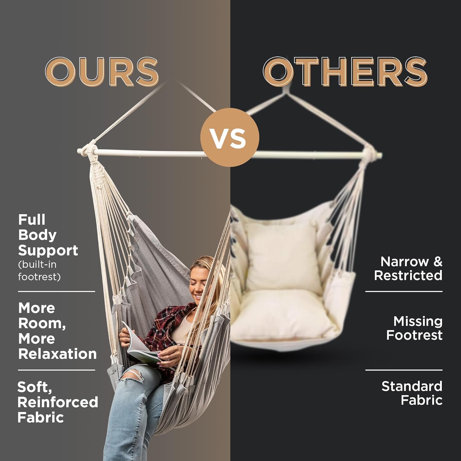 EXTIRIO hammock chair portable design fits small spaces