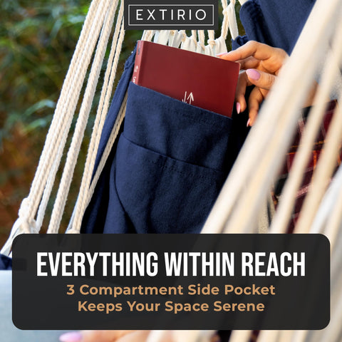 EXTIRIO Hammock Chair in a reading nook for cozy moments