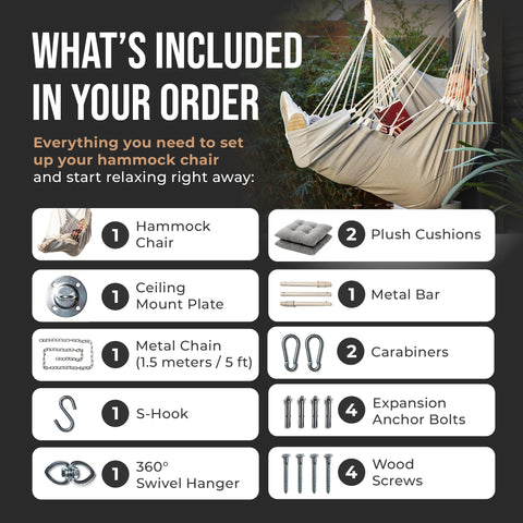 EXTIRIO hammock chair reinforced stitching enhances outdoor durability