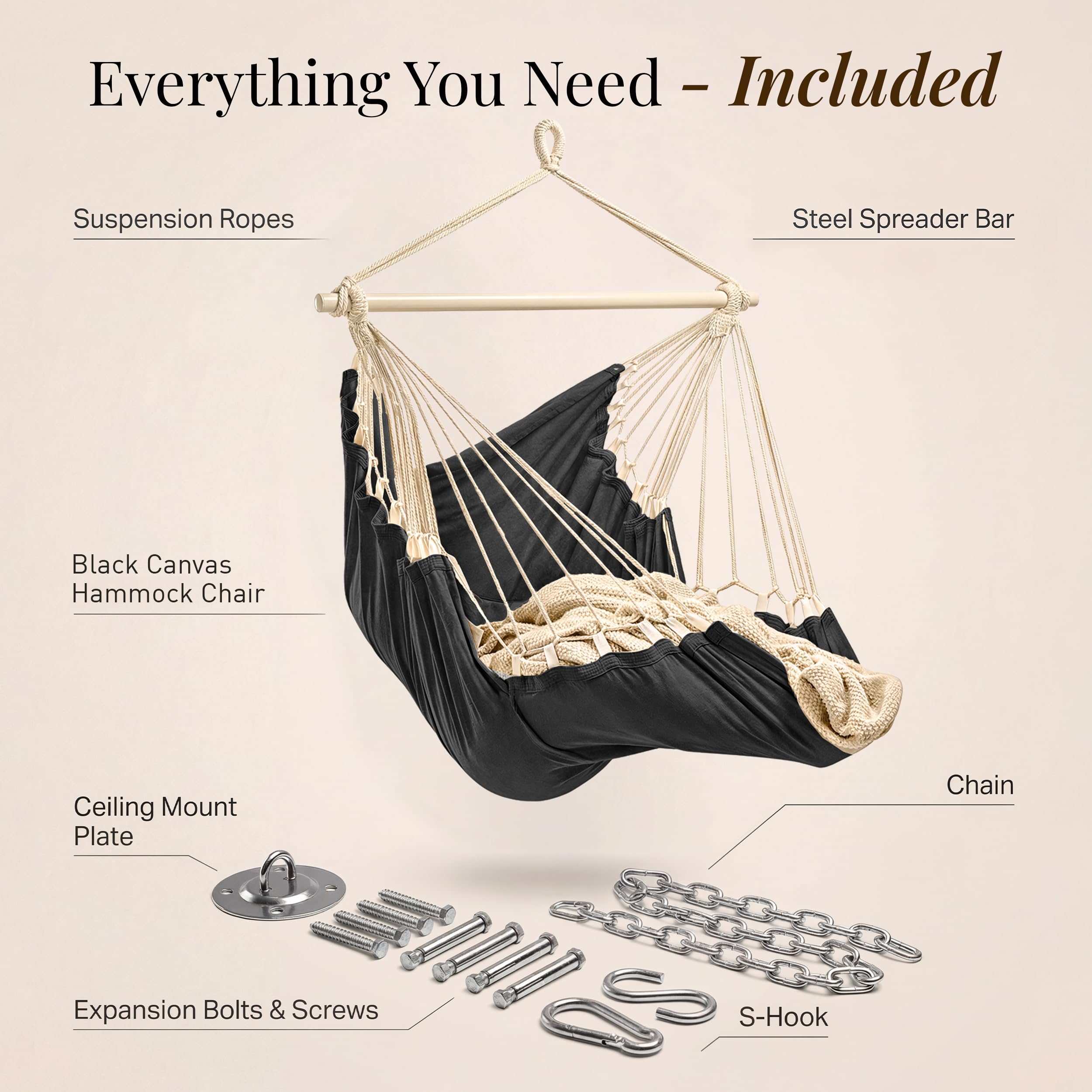 EXTIRIO hammock chair rope detail highlights strong, long-lasting construction.