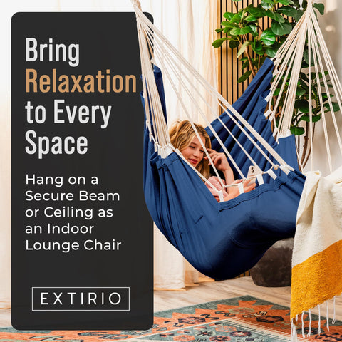 EXTIRIO Hanging Chair with spacious seat for relaxed lounging