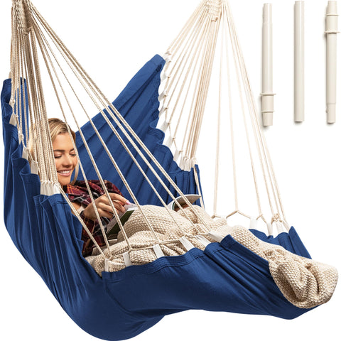 EXTIRIO Hanging Hammock Chair outdoors setup for versatile indoor/outdoor use
