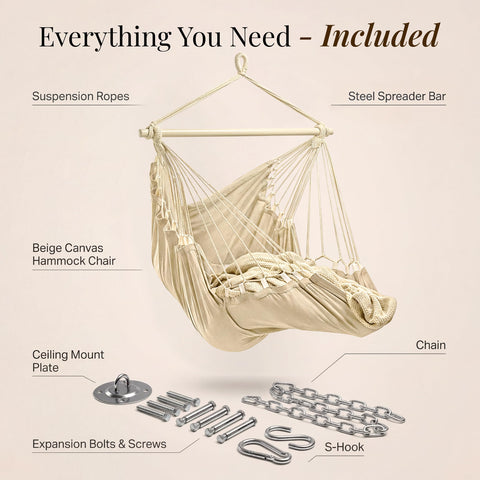 EXTIRIO portable hanging chair easily moved between rooms