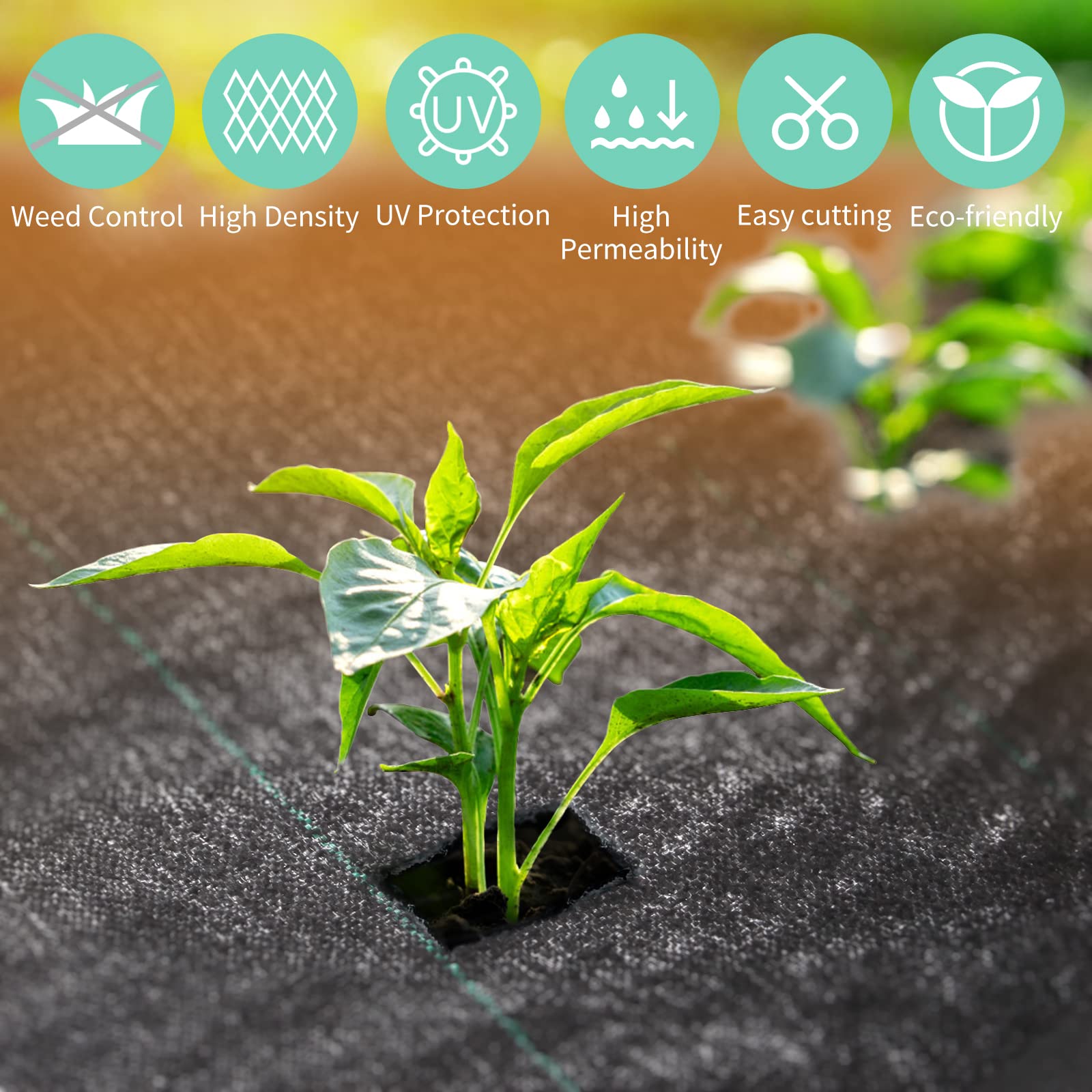 EXTRAEASY black garden bed liner enhances weed suppression
