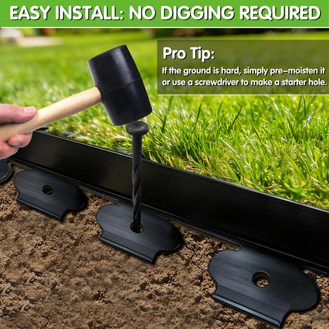 Easy cutting and staking with EXTRAEASY edging for fast installations.