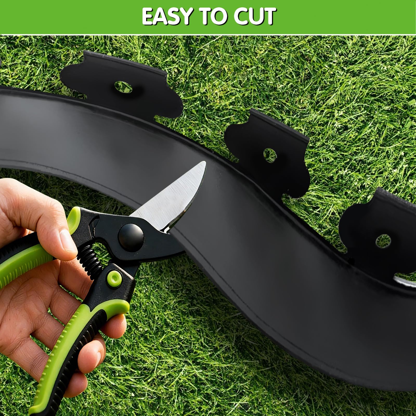 EXTRAEASY edging is easy to cut to length for straight or curved layouts.