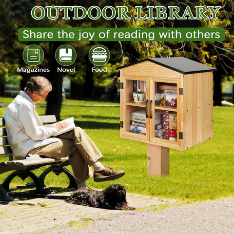 Exttlliy outdoor library box dimensions 14x20x22 for versatile storage.