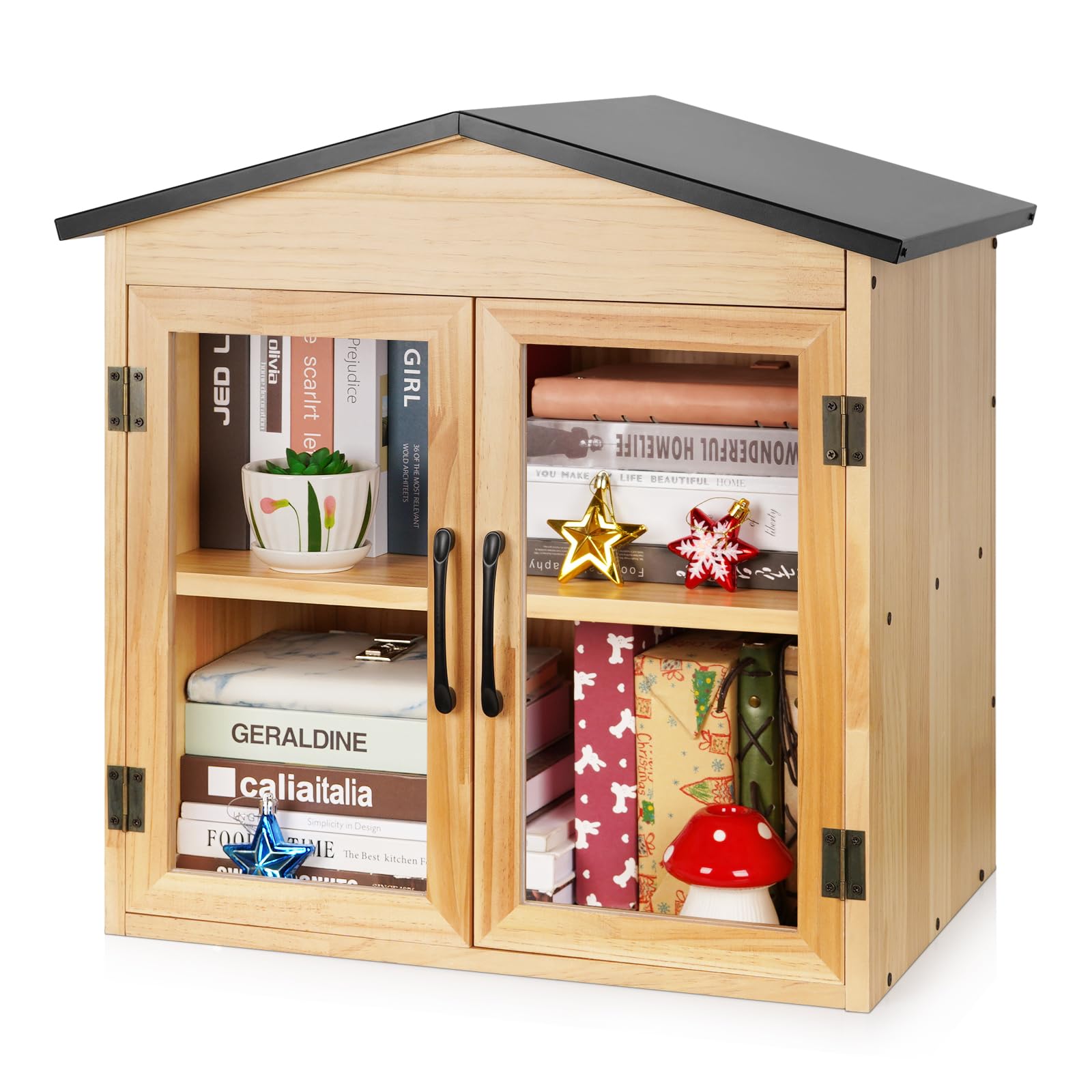 Exttlliy outdoor library box side view showing accessible community book sharing.