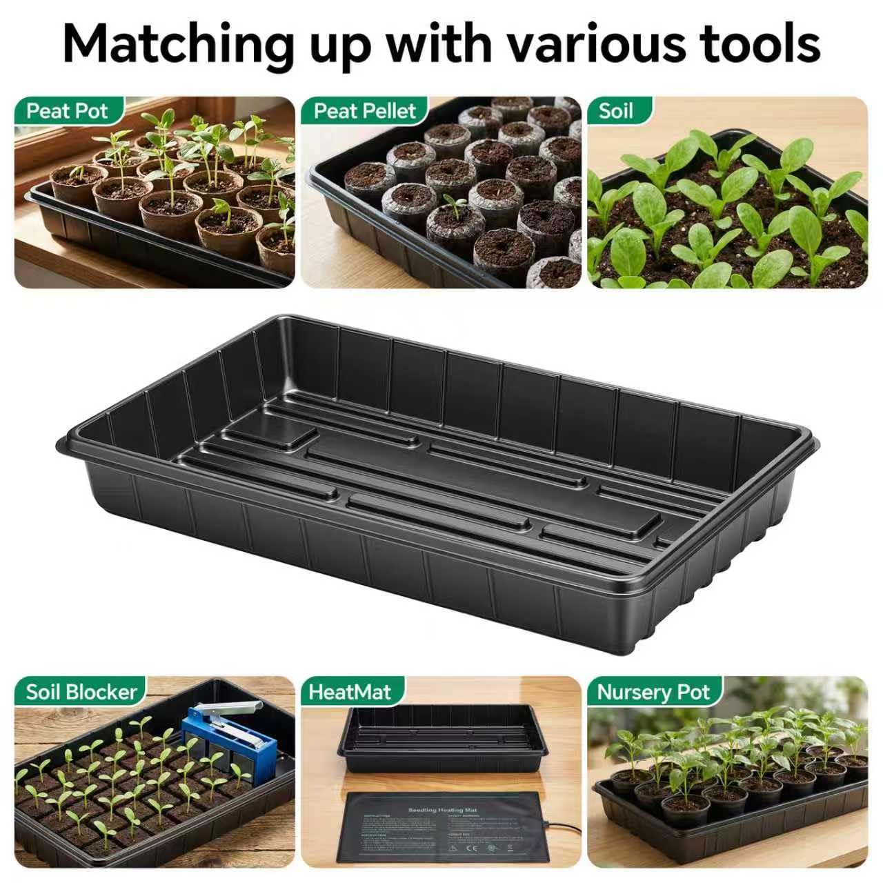 EXTYQWC plant trays without holes, mess-free watering for clean workspaces.