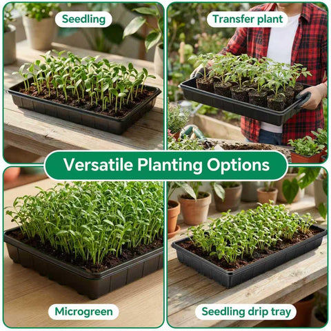 EXTYQWC potting and soil-mixing trays, simple setup for gardening projects.