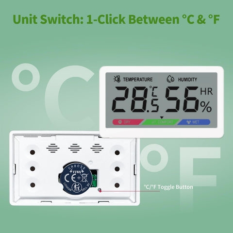EYAEAP hygrometer comfort indicator icons for instant mood assessment