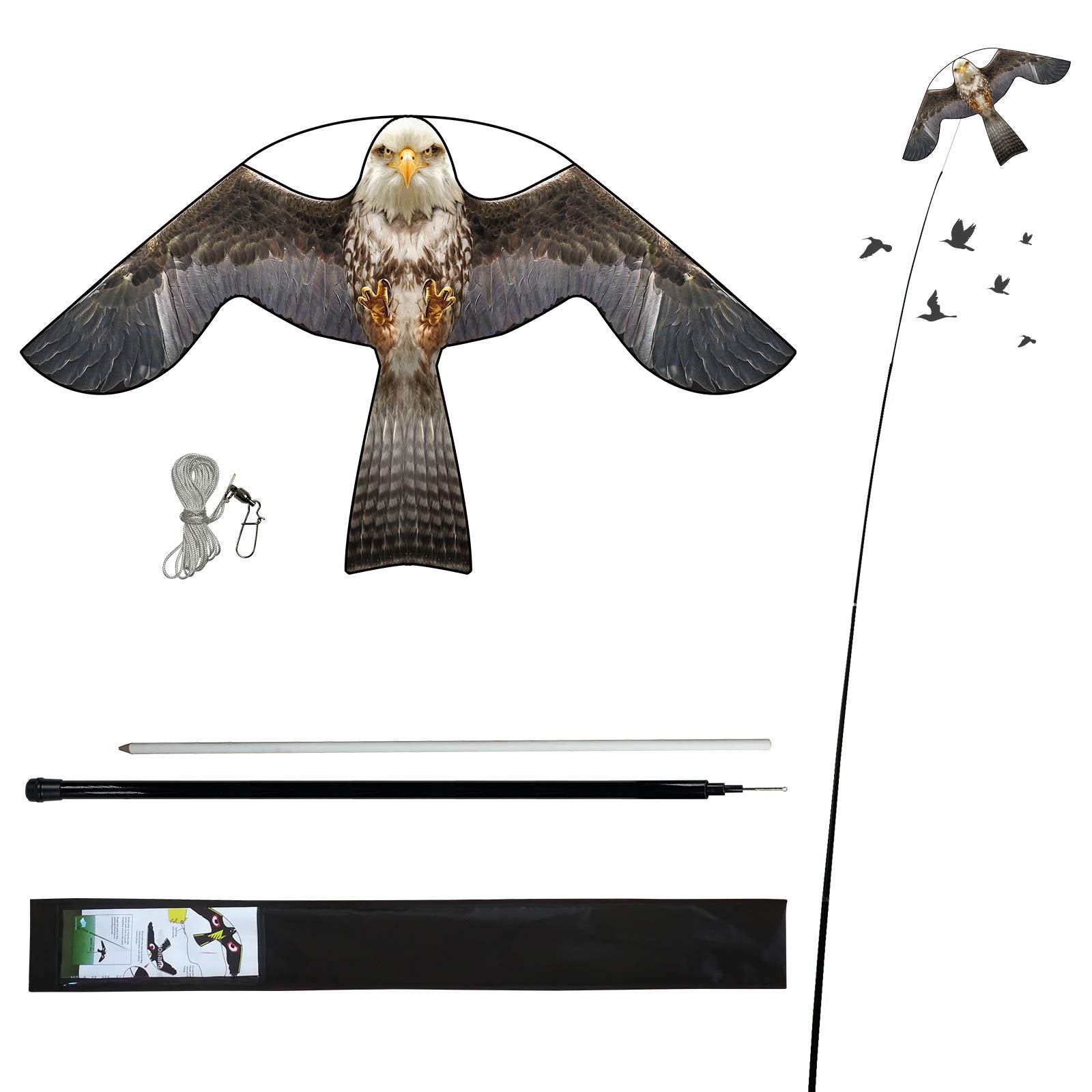 eyijklzo bird scarer kite in field deters birds without harm