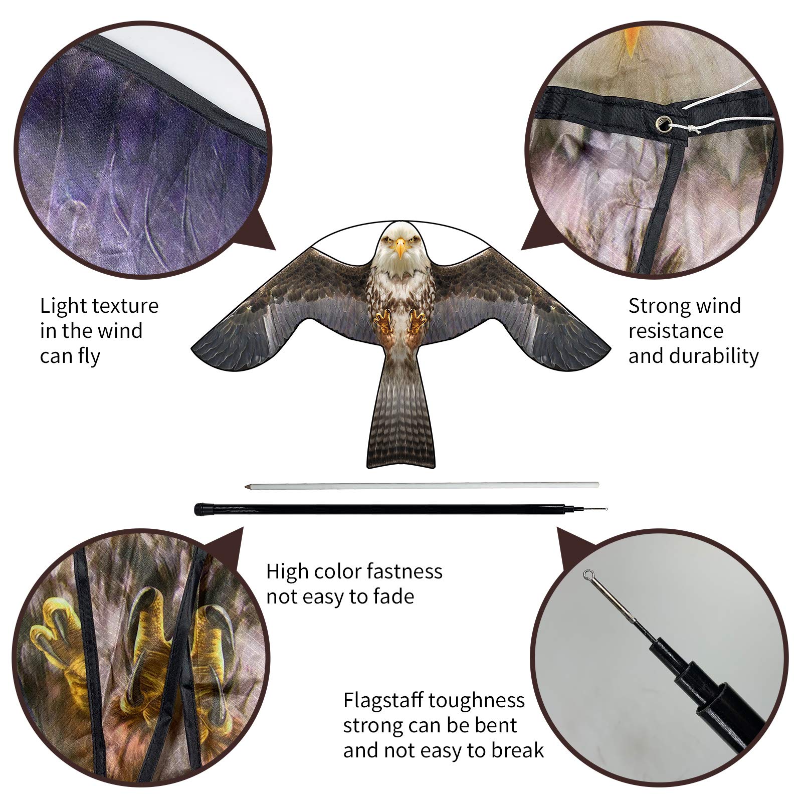 eyijklzo reflective kite materials enhance visibility to scare birds