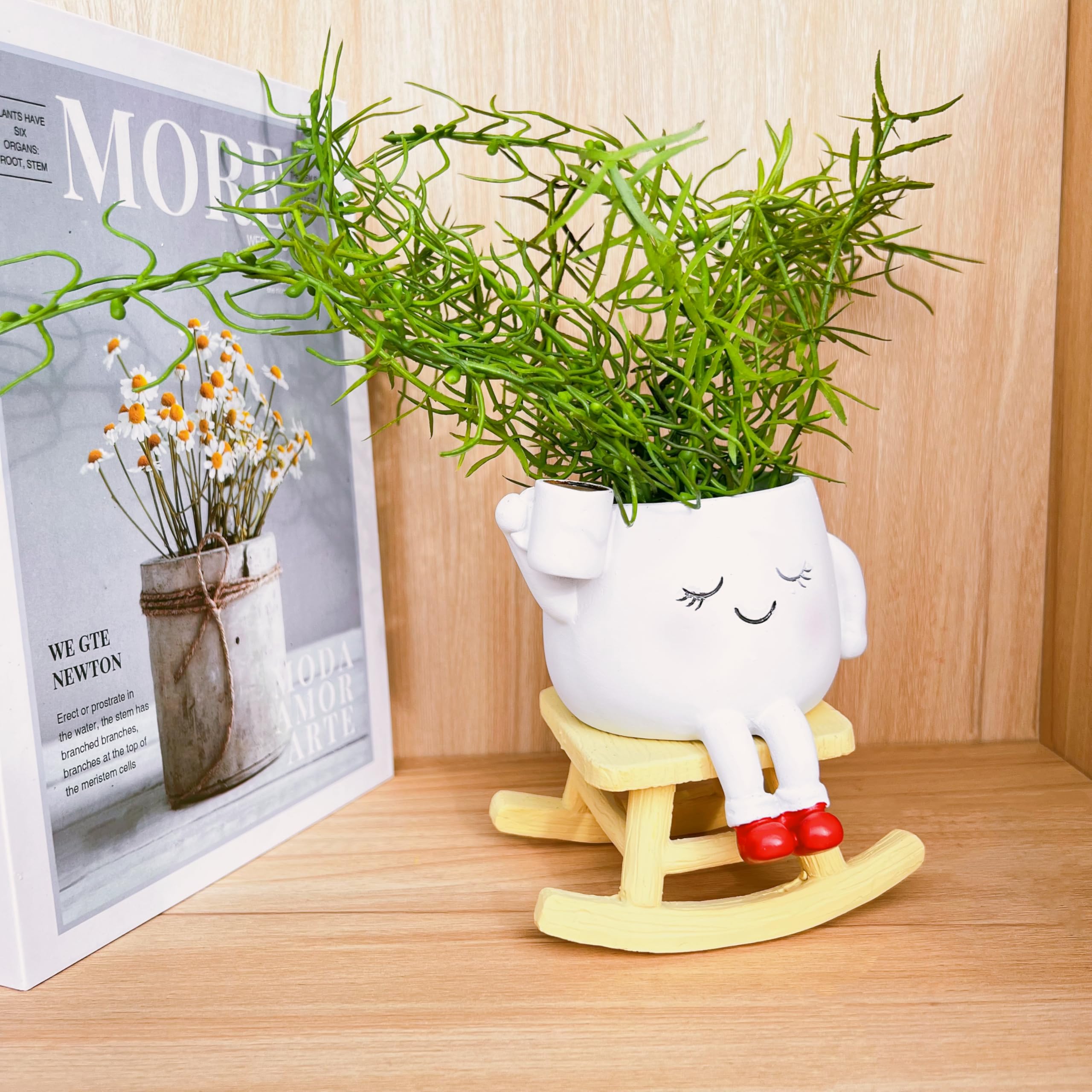 EylbKey handcrafted resin pot is lightweight yet durable for indoor or outdoor use.