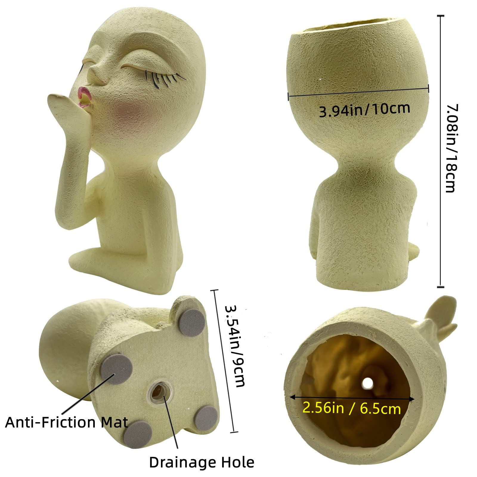 EylbKey face planter with accessories like sunglasses for playful decor.
