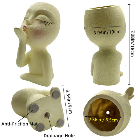 EylbKey face planter with accessories like sunglasses for playful decor.